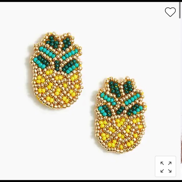 J.Crew Pineapple Beaded Statement Fashion Earrings - Picture 3 of 5